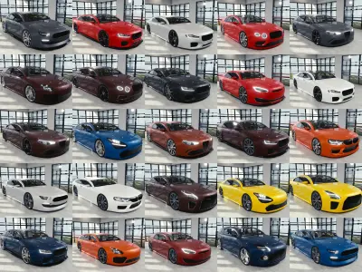 BLENDER EEVEE Brandless 50 car collection volume 1 3D Model Pack