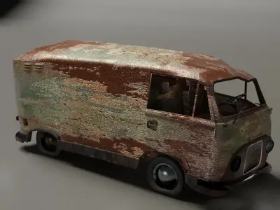 wrecked van 3D model