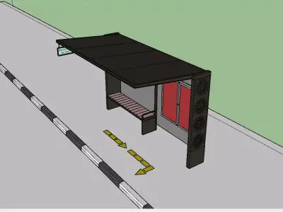Future Bus stop Free 3D model