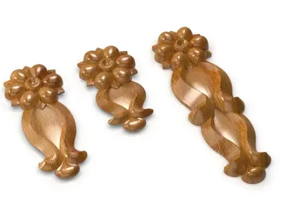 Carved decor vertical 001 source 3dsmax file 3D model