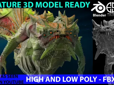 Dragon-3D Model Of Sea Dragon-3D Model of Creatures Free low-poly 3D model
