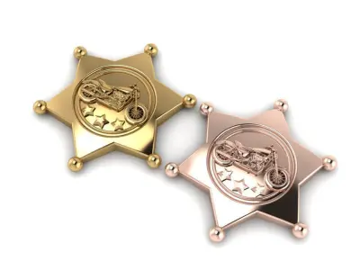 PENDANT MOTORCYCLE HARLEY DAVIDSON SERIFF STAR 3D print model