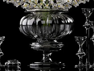Flower Vase Set 3D model