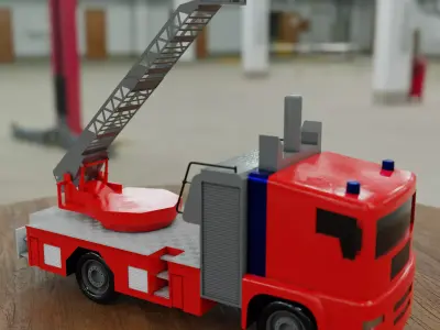 Fire Truck Toy Low-poly 3D model