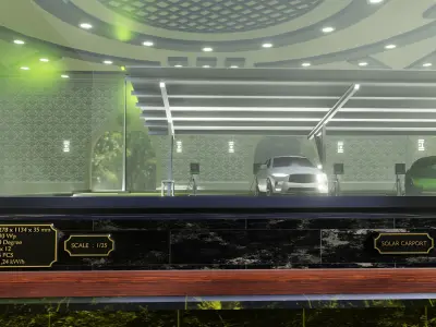 Solar Carport Type-4 3x12 Panels Diorama 3D model