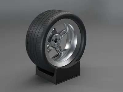 Realistic Car Wheel Free 3D model