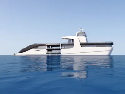 Modern luxury yacht 3D model