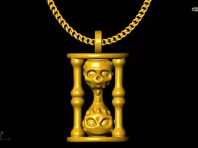 Skull pendant charms - one inch pendant 3D print model