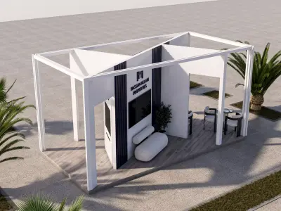 3D model of a Modern Traditional Exhibition Booth Low-poly 3D model