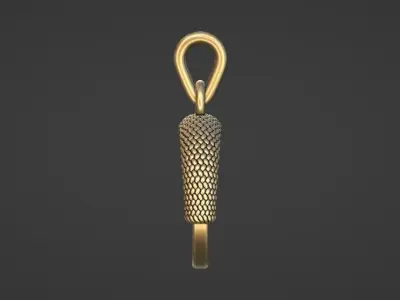 custom weave spinning pendant w fluted bail 3D print model