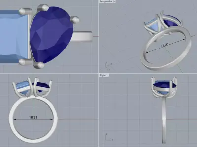ring woman  3D print model