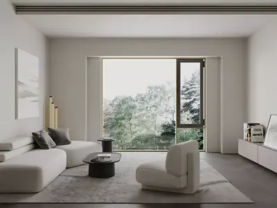 Modern living room dining room interior scenes 569 3D model