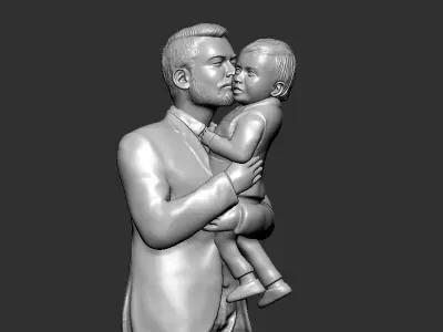 Father and son 3D print model