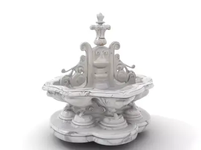Ornate Marble Fountain model pack Low-poly 3D model purchase