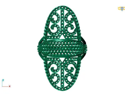 Vintage Womens Diamond Ring Women Rings 3dmodels 3D print model 3D print model get