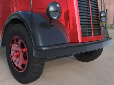 Vintage Flatbed Truck Low Poly PBR 3D Model Low-poly 3D model