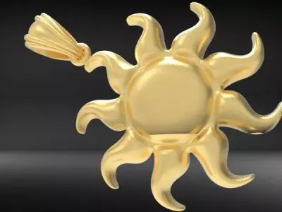 Italian Sun Pendant charm bracelet Necklace Jewelry  3D print model