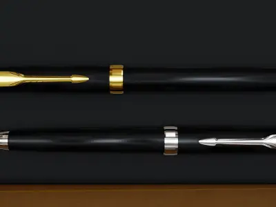 Notebooks and Pens 3D model