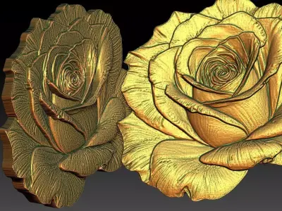 8 Rose CNC Relief Model 3D print model