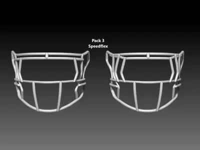 Facemask pack 3 for Riddell SPEEDFLEX helmet 3D print model
