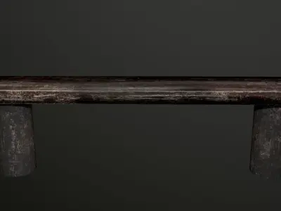 Old wooden bench low poly Free low-poly 3D model