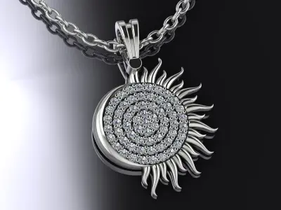 Sun Jewelry Pendant Gold 3D print model