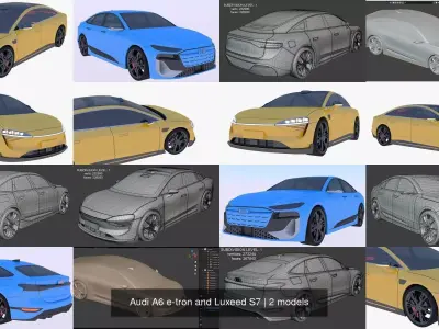 Audi A6 e-tron and Luxeed S7 3D Model Pack