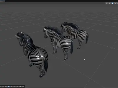 Realistic Zebra Figure Low-poly 3D model