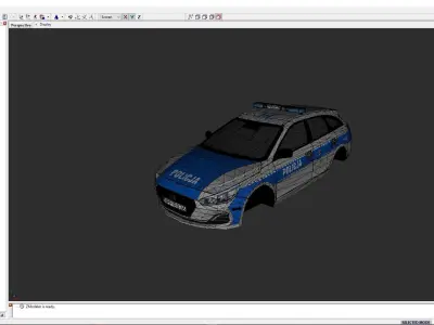 Hyundai I30 Polish police 3d car model Low-poly 3D model