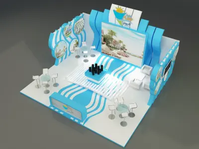  Booth Exhibition Stand a163 3D model