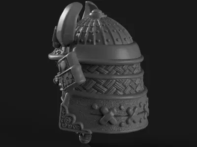 Head samurai Mask 3d model for 3d printing 3D print model 3D print model