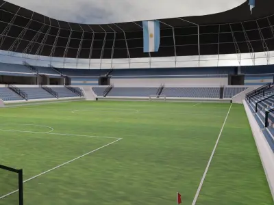 Argentina Football Stadium and Interiors Low-poly 3D model