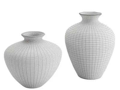 Textured Ceramic Vase 3D model