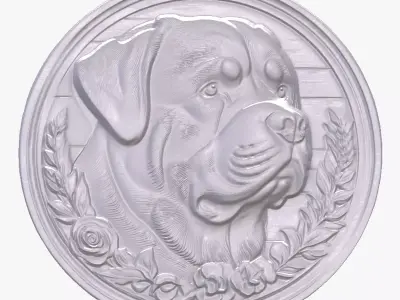 Rottweiler 4 basrelief for 3D printing 3D print model