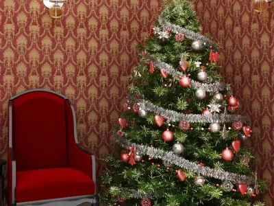 christmas tree red 3D model