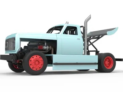 Big Rig Racing Semi truck Scale 1 to 25 3D print model