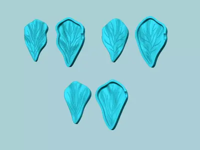 03 Hibiscus Flower Petal - Molding Artificial EVA Craft 3D Model Collection