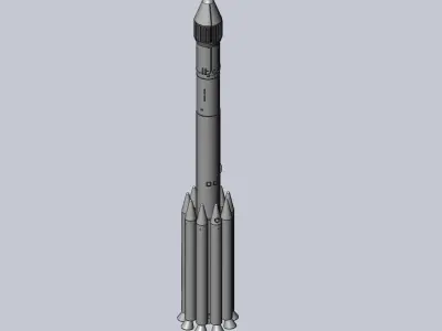Delta II Heavy Rocket Printable Miniature 3D print model