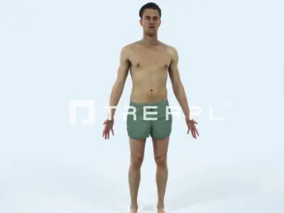 Virtue E Beach Animated Rigged Sports Man Low-poly 3D model