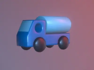 Wooden Toy Truck low poly game ready Low-poly 3D model