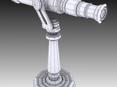 Brass Desk Telescope 3D model