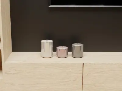 Candles with wooden wick Free 3D model