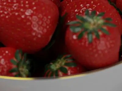 Bowl of Strawberries Low-poly 3D model