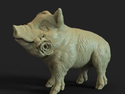 Pig vol1 Miniature figure 3D print model