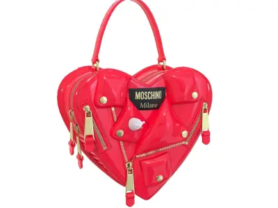 Moschino Inflatable Effect Heart Biker Bag Low-poly 3D model