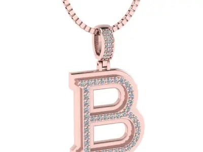 Alphabet Jewelry Pendants 3D Model Pack