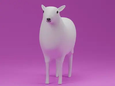 Cartoon Cute Sheep 3D model purchase