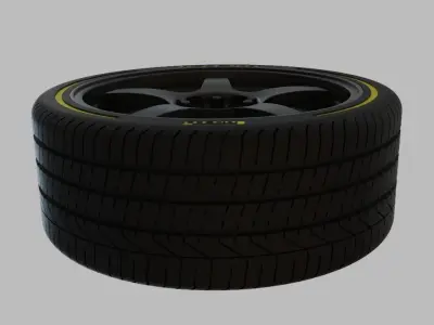 Miniature Enkei TS-5 Rim and Tire - 3D Print - No Textures 3D print model