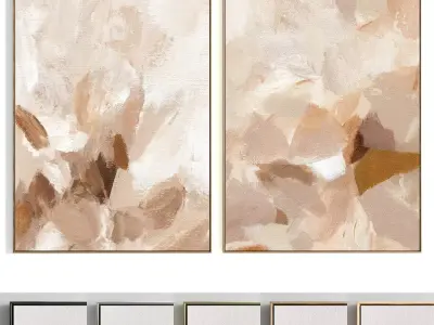 Plaster Two Photo Frame 237 Low-poly 3D model
