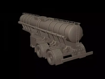 CIRCULAR TRAILER TANKER 3d print model 3D print model